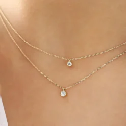 14K Gold Diamond Solitaire on a Bail