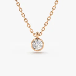 14K Gold Diamond Solitaire on a Bail