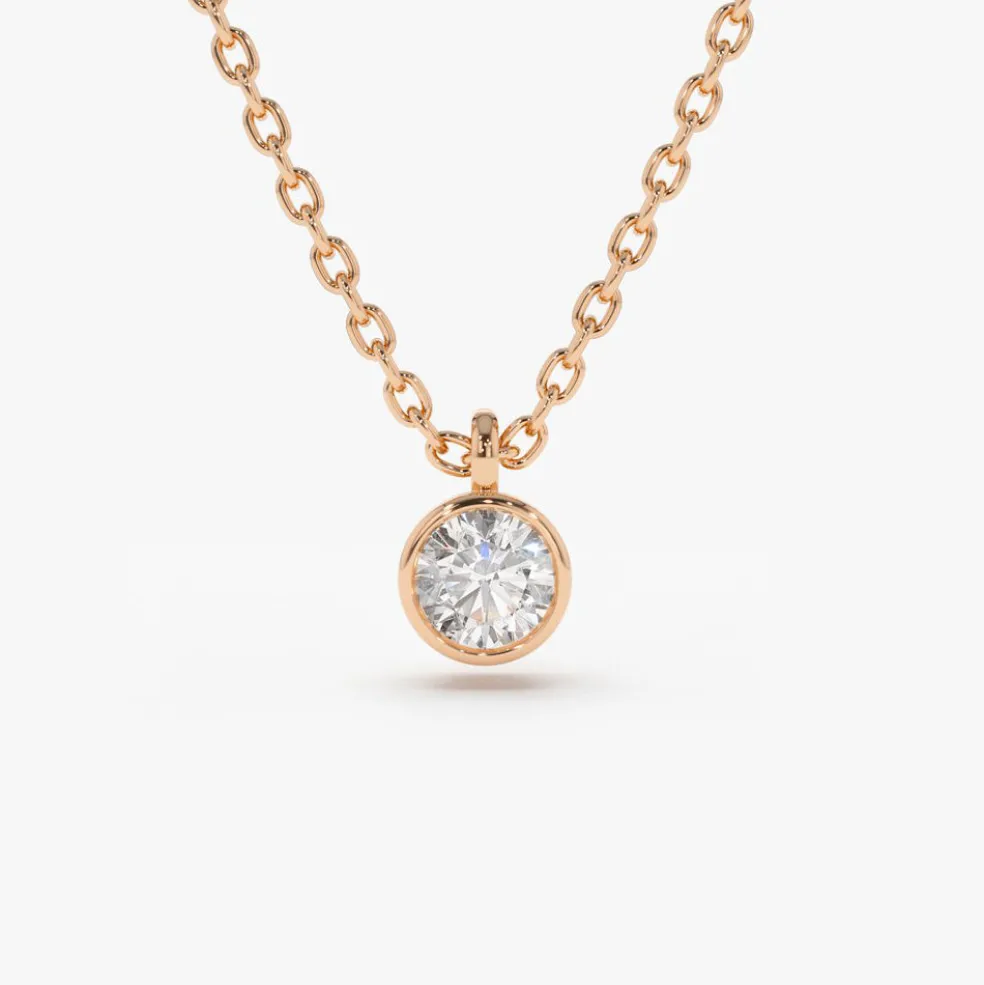 14K Gold Diamond Solitaire on a Bail