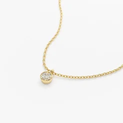 14K Gold Diamond Solitaire on a Bail