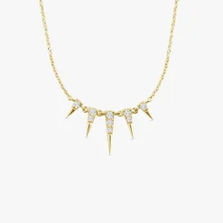 14K Gold Diamond Spike Necklace