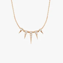 14K Gold Diamond Spike Necklace
