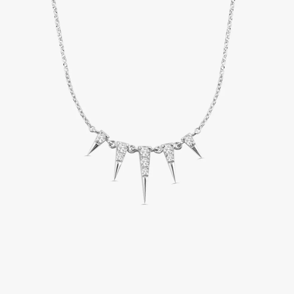 14K Gold Diamond Spike Necklace