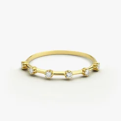 14k Gold Diamond Stacking Ring