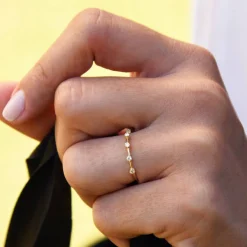 14k Gold Diamond Stacking Ring