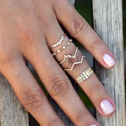 14k Gold Diamond Stacking Ring