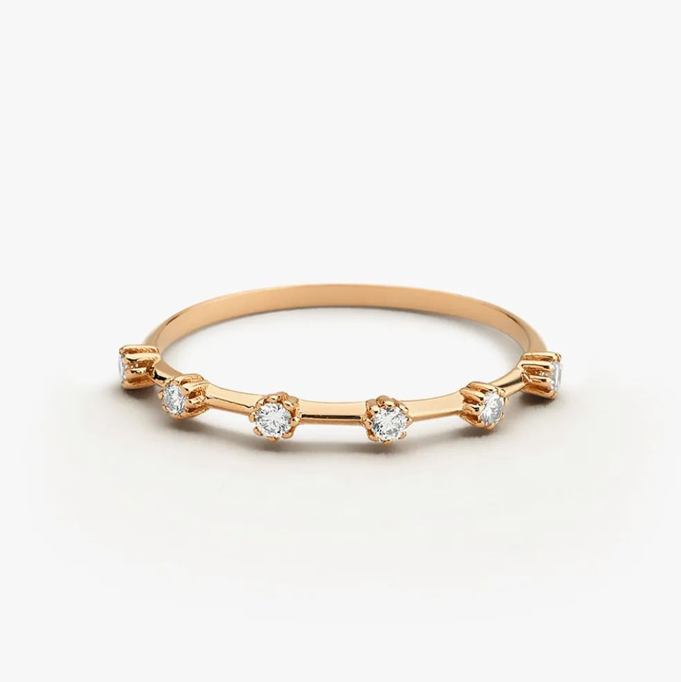14k Gold Diamond Stacking Ring