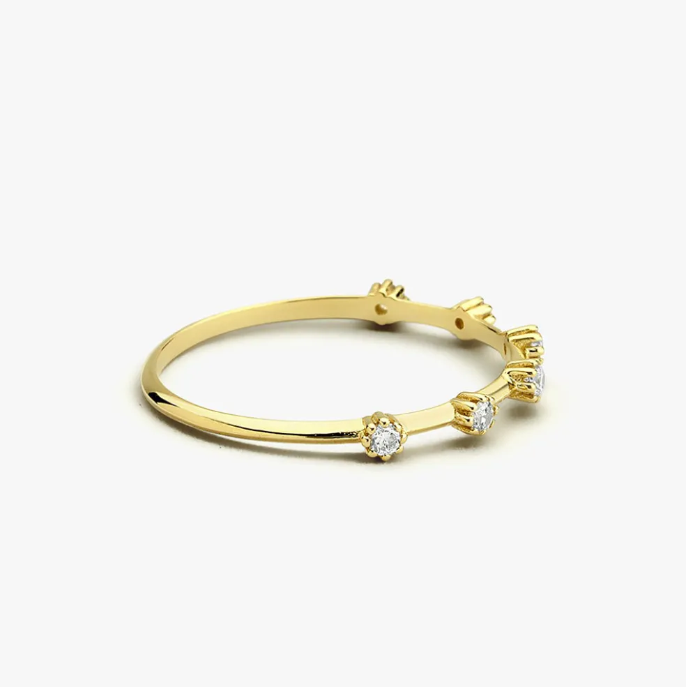 14k Gold Diamond Stacking Ring