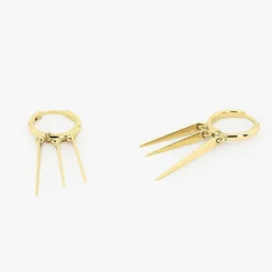 14K Gold Drop Trendy Spike Earrings