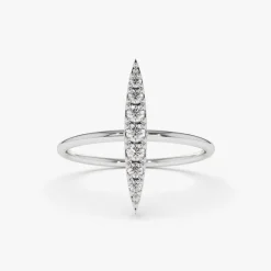 14K Gold Elongated Micro Pave Diamond Ring