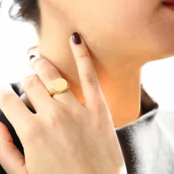 14k Gold Engravable Signet Ring