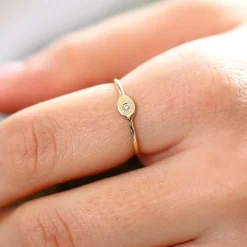 14K Gold Evil Eye Diamond Ring