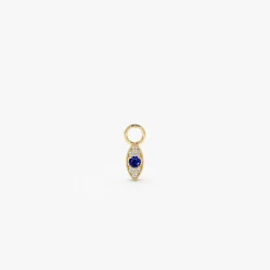 14k Gold Evil Eye Hoop Charm