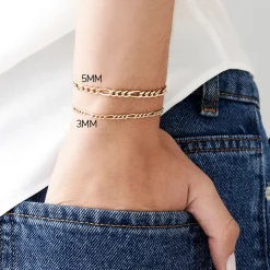 14k Gold Figaro Chain Bracelet