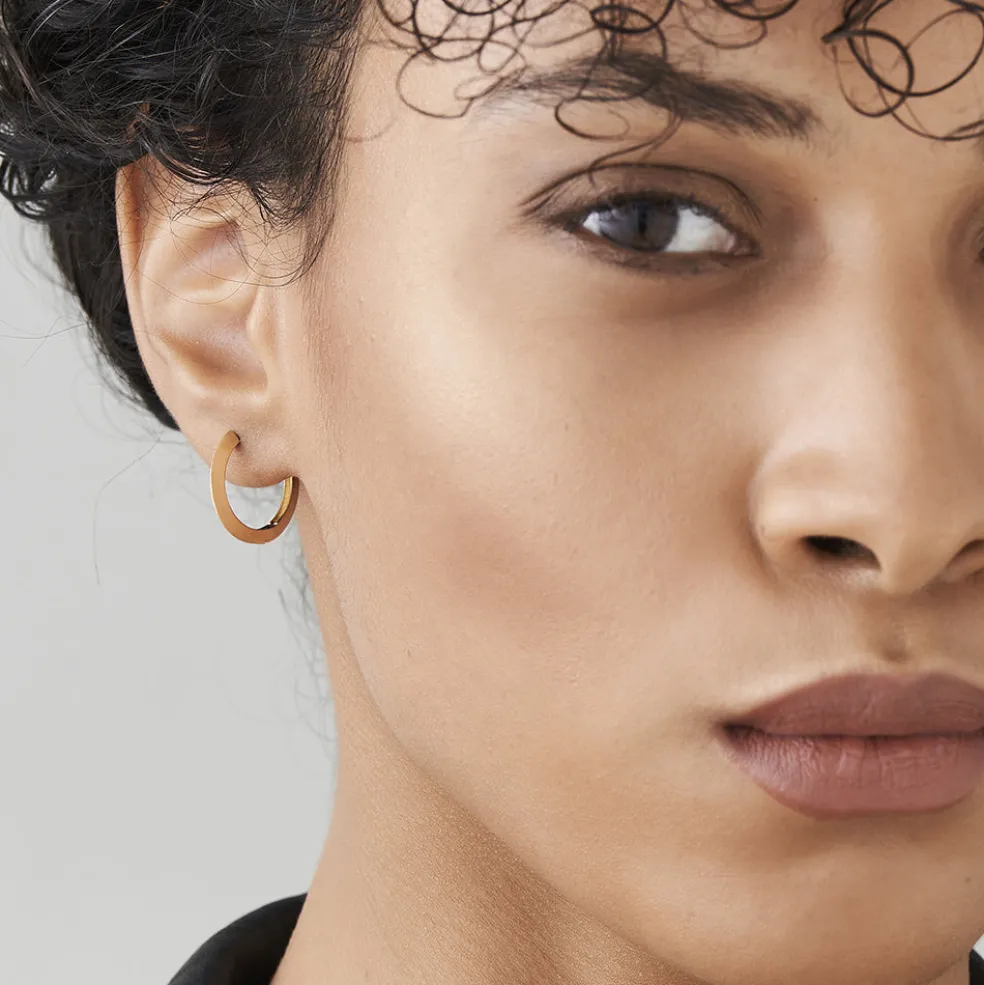 14k Gold Flat Hoop Earrings