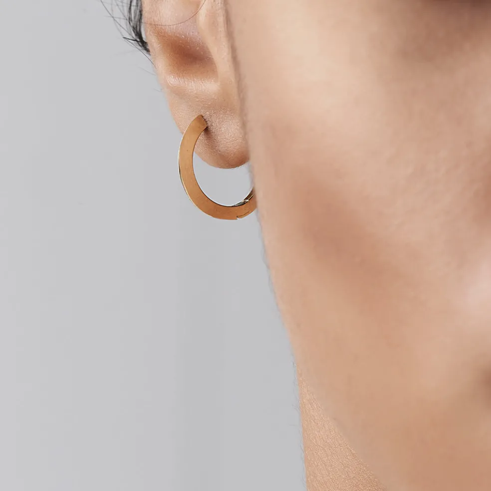 14k Gold Flat Hoop Earrings