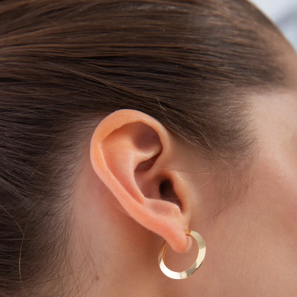 14k Gold Flat Hoop Earrings