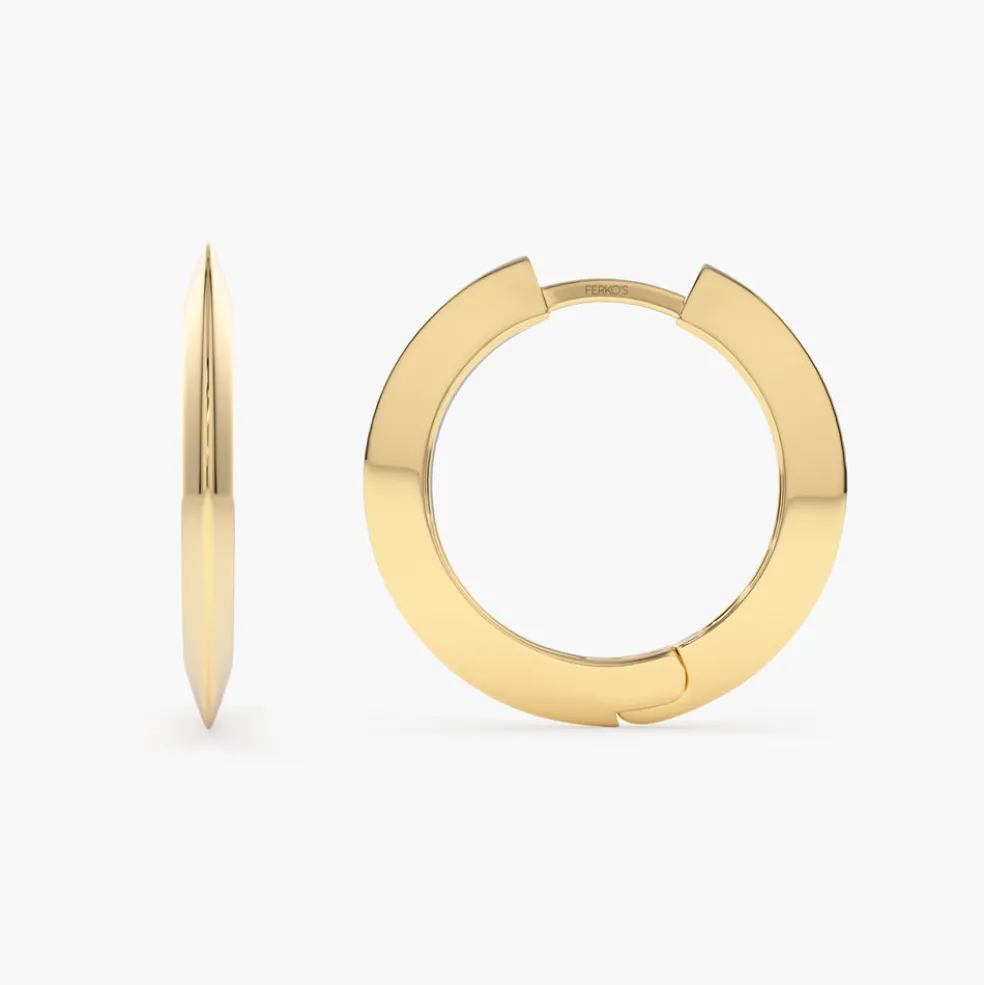 14k Gold Flat Hoop Earrings