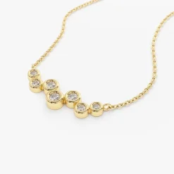 14K Gold Floating Diamond Bubble Necklace