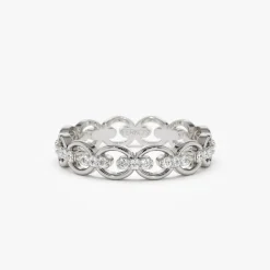 14k Gold Full Eternity Diamond Link Ring