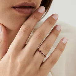 14k Gold Full Eternity Princess Cut Ruby Ring