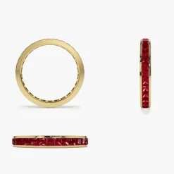 14k Gold Full Eternity Princess Cut Ruby Ring