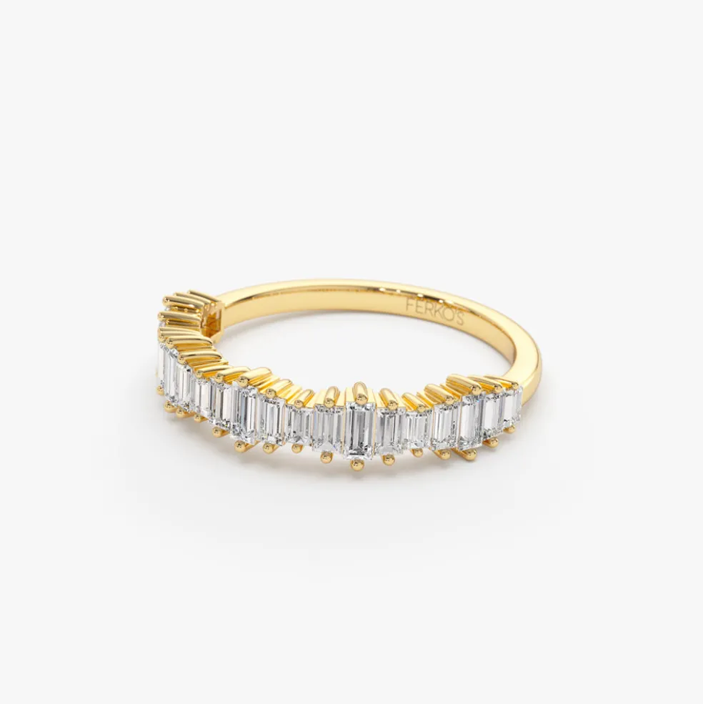 14k Gold Graduating Baguette Diamond Ring