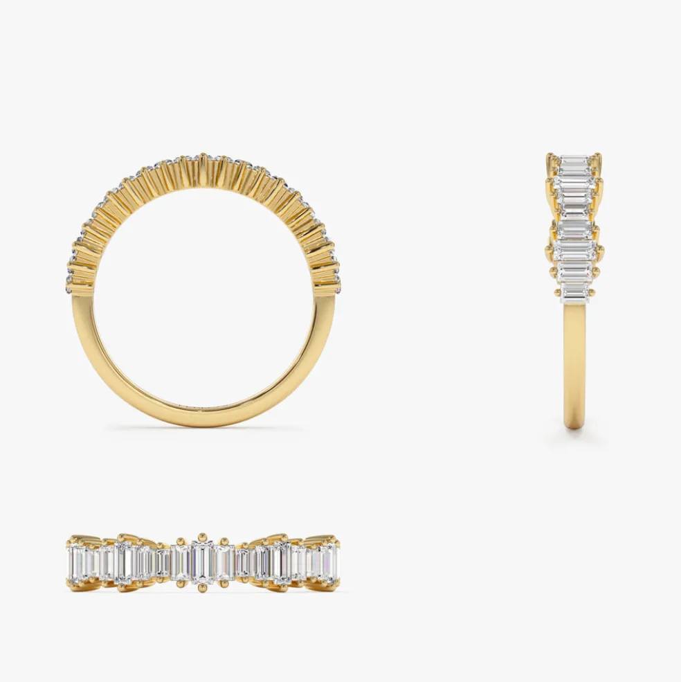 14k Gold Graduating Baguette Diamond Ring
