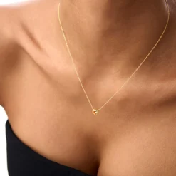 14K Gold Heart Shaped Citrine Layering Necklace