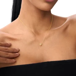 14K Gold Heart Shaped Citrine Layering Necklace