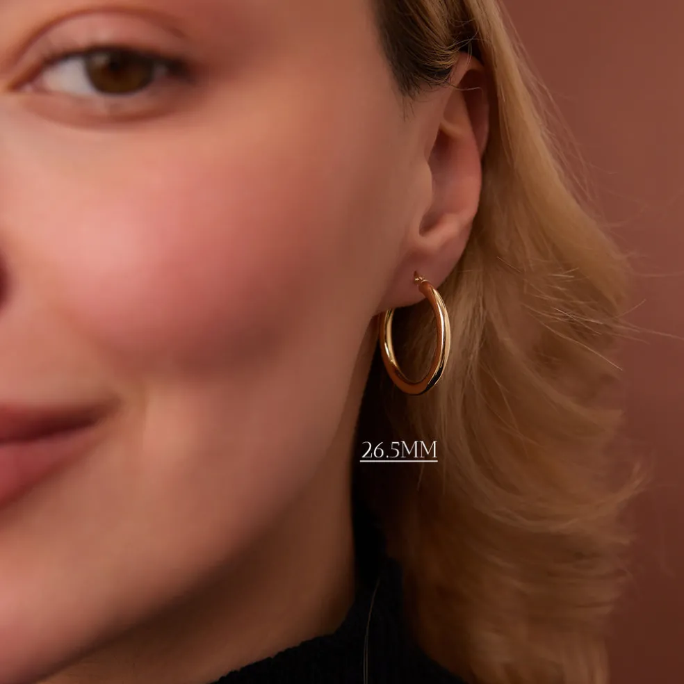 14k Gold Hoops 26.5 - 31.5 - 37MM