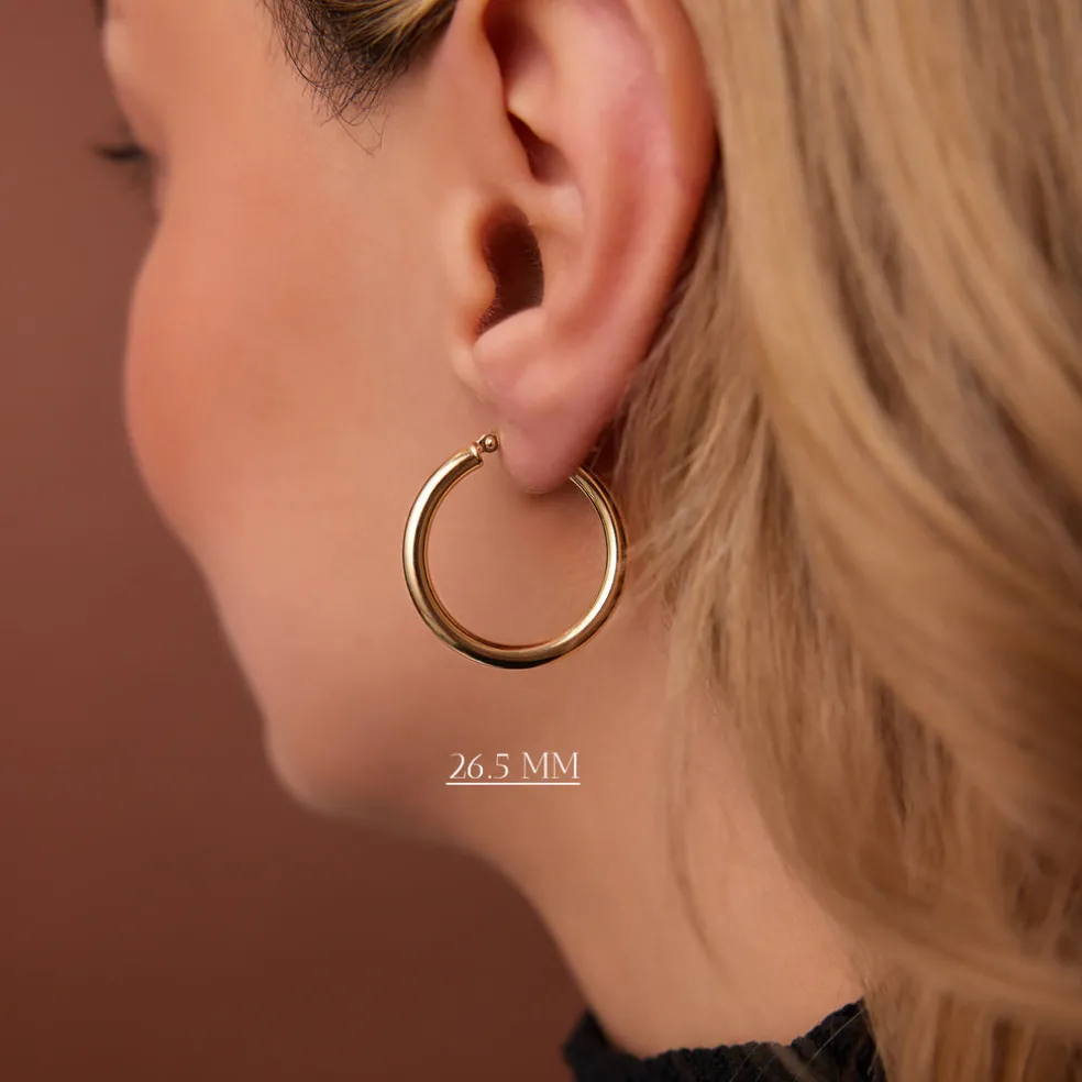 14k Gold Hoops 26.5 - 31.5 - 37MM