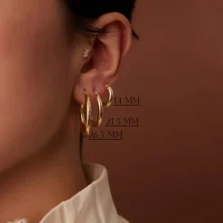 14k Gold Hoops 14-21.5-26.5 MM
