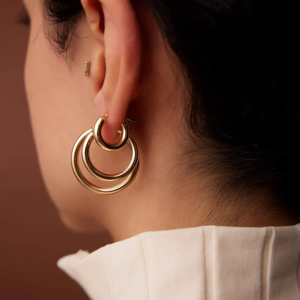 14k Gold Hoops 14-21.5-26.5 MM