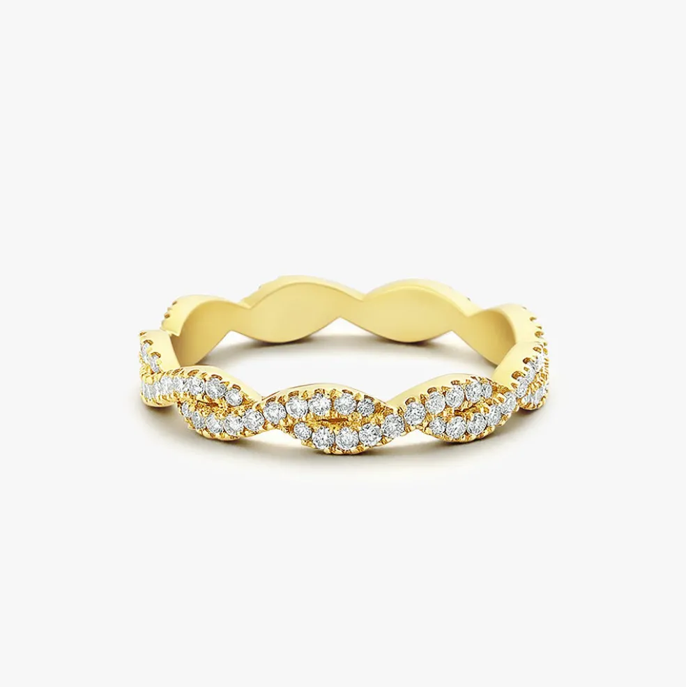 14K Gold Infinity Diamond Eternity Wedding Band
