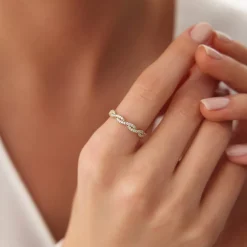 14K Gold Infinity Diamond Eternity Wedding Band