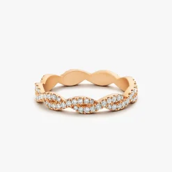 14K Gold Infinity Diamond Eternity Wedding Band