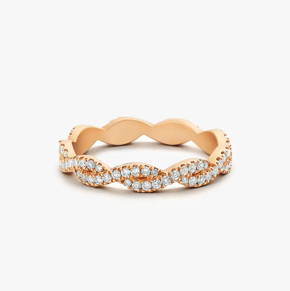 14K Gold Infinity Diamond Eternity Wedding Band