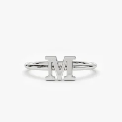 14K Gold Initial Letter Ring