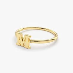 14K Gold Initial Letter Ring
