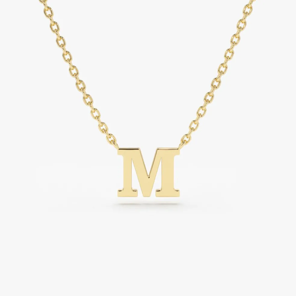 14K Gold Initial Necklace