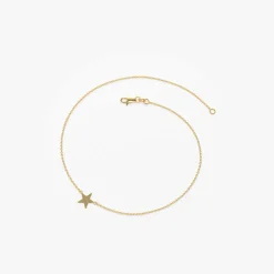 14K Gold Lucky Star Charm Bracelet