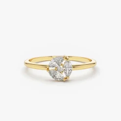 14K Gold Marquise Diamond Cluster Ring