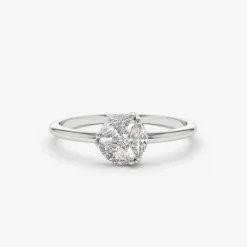 14K Gold Marquise Diamond Cluster Ring