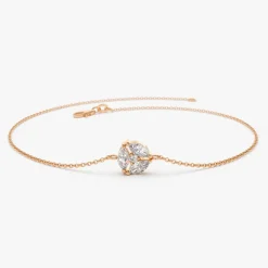 14K Gold Marquise Diamond Cluster Bracelet