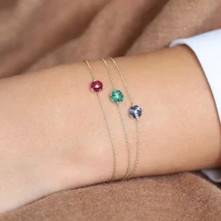 14K Gold Marquise Ruby Cluster Bracelet