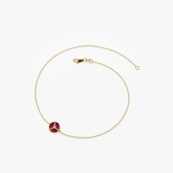 14K Gold Marquise Ruby Cluster Bracelet