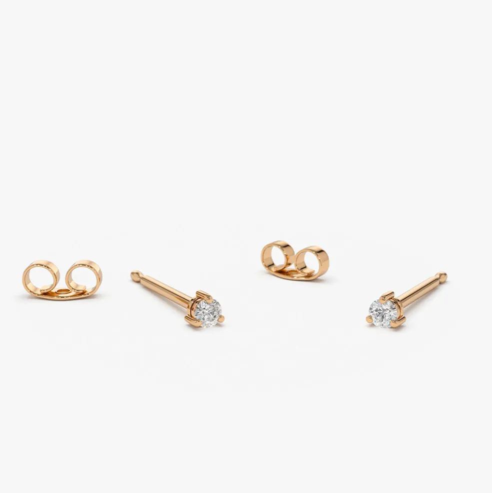14K Gold Mini Diamond Studs