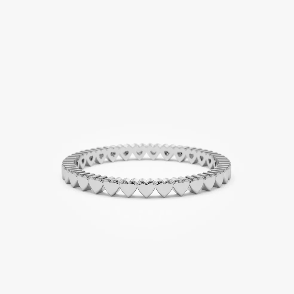14k Gold Mini Heart Eternity Ring