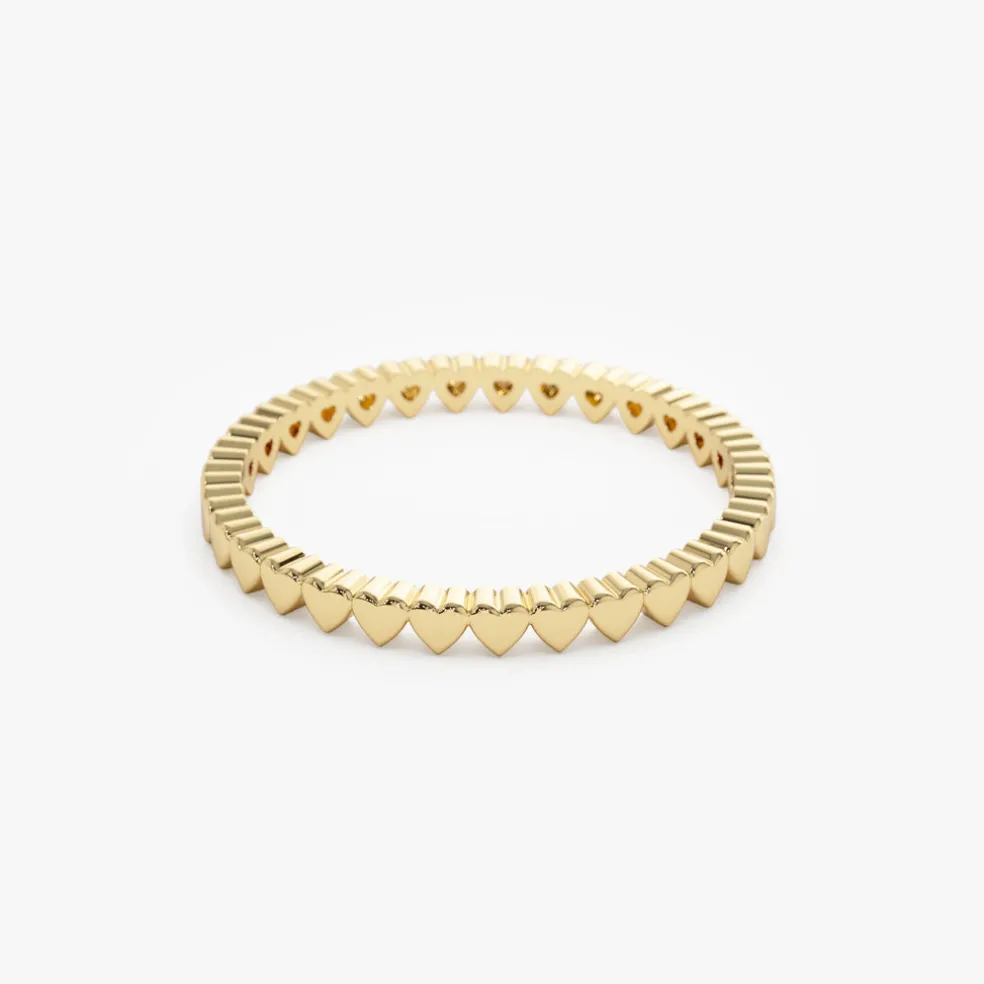 14k Gold Mini Heart Eternity Ring